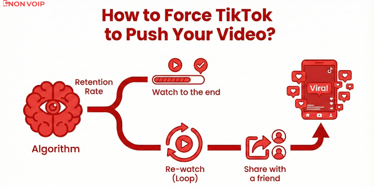 كيف تعمل خوارزمية تيك توك؟ (Retention و Share و Loop)