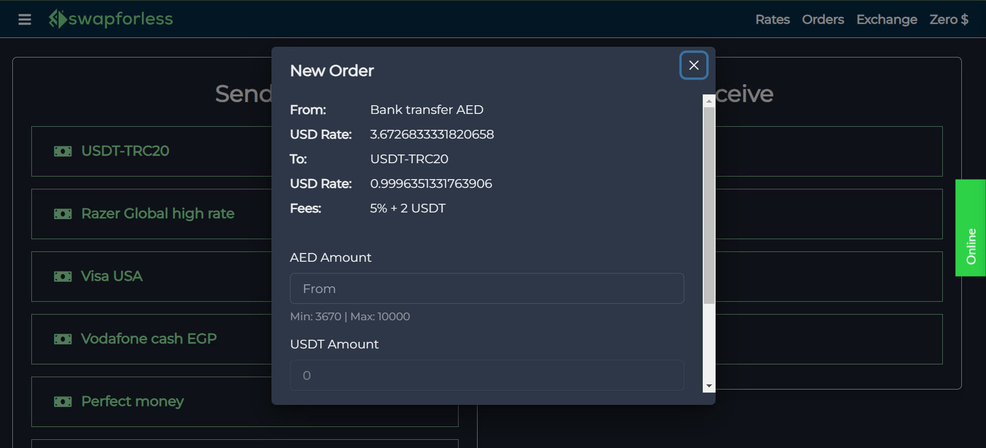 هل تبحث عن طريقة للتحويل بين bank transfer إلى USDT