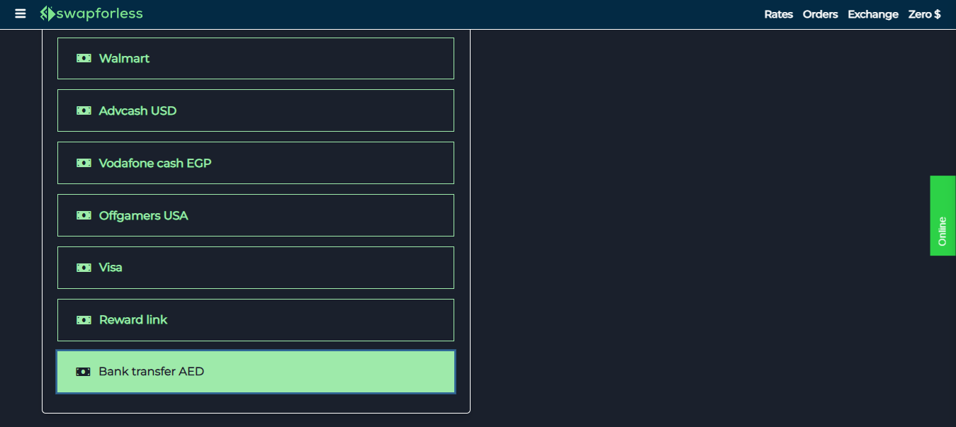 How to Transfer from Bank to USDT on swapforless:
