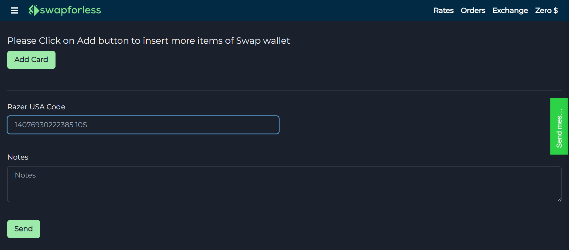 كيفية تحويل بطاقة ريزر إلى swap wallet