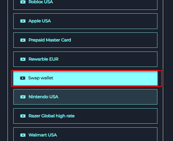 Swap wallet