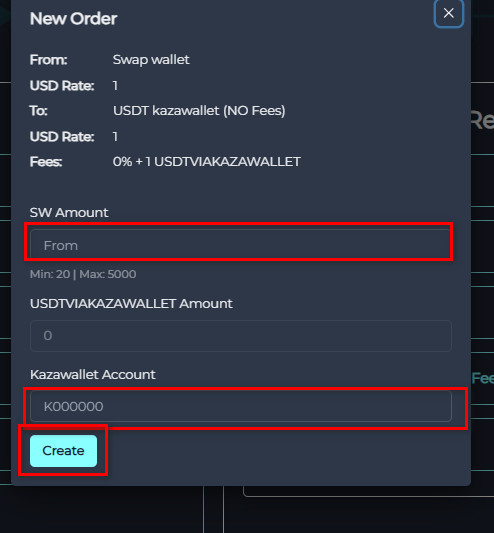 Steps to Transfer from Swap Wallet to Kazawallet