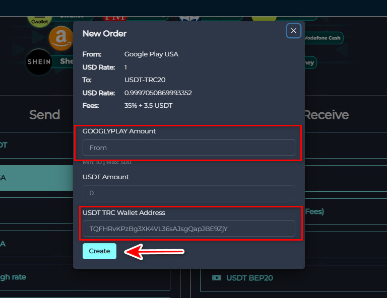 Steps to Exchange Balance from Google Play to USDT-TRC20