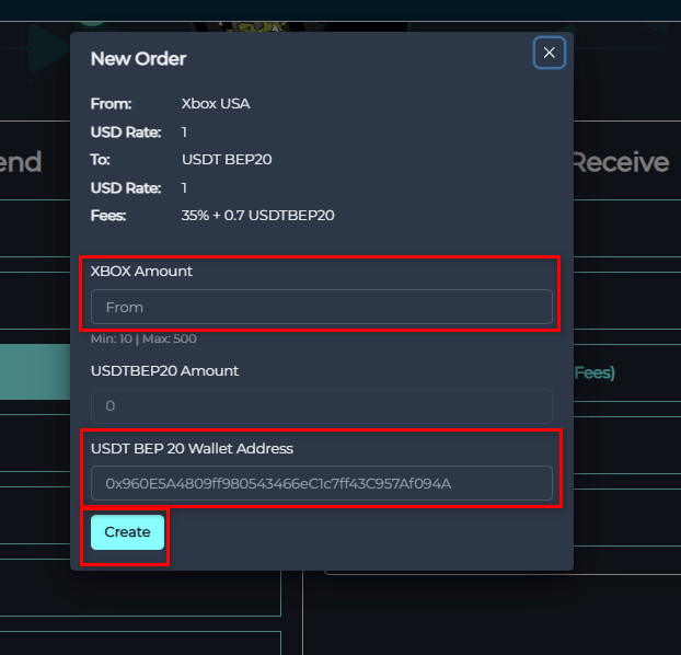 How to Exchange Balance From Xbox USA to USDT-BEP20 via Swapforless