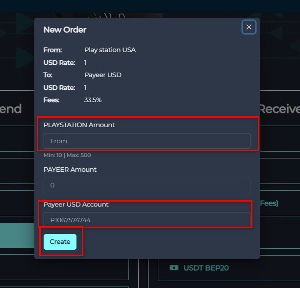 Steps to Exchange balance from PlayStation USA to Payeer USD via Swapforless