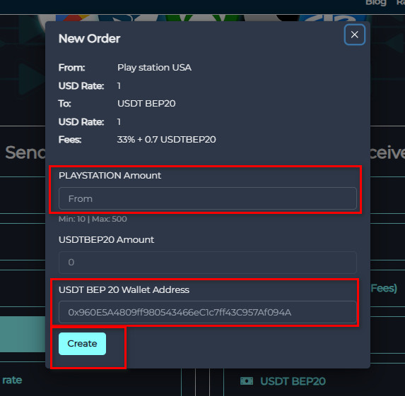Steps to Exchange Balance from PlayStation USA to USDT-BEP20 via Swapforless