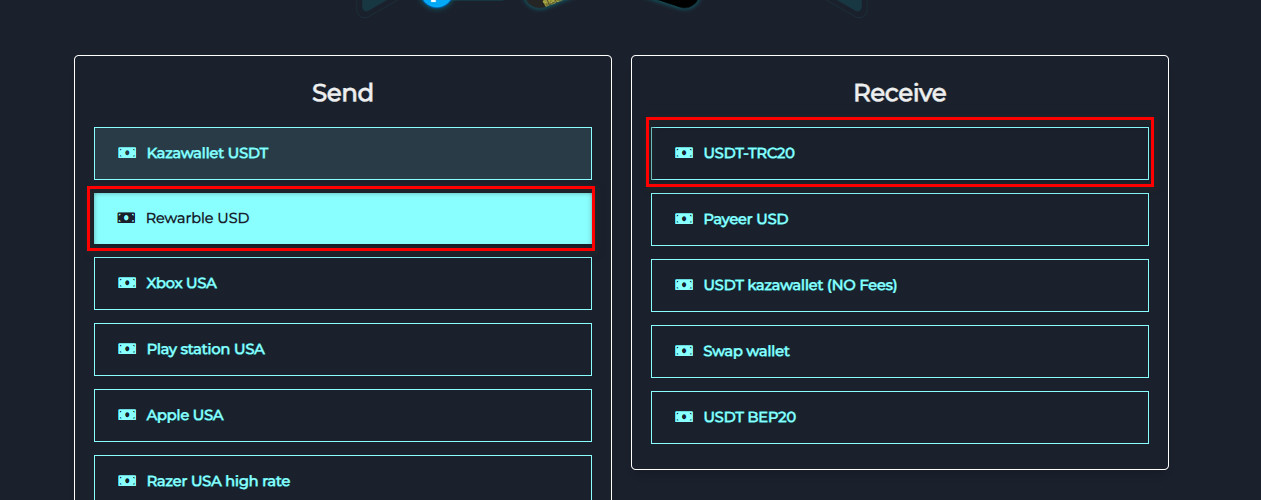 Steps to Exchange Rewarble USD Balance to USDT-TRC