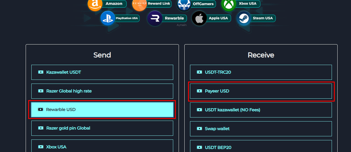 Steps to exchange Rewarble USD balance to Payeer USD