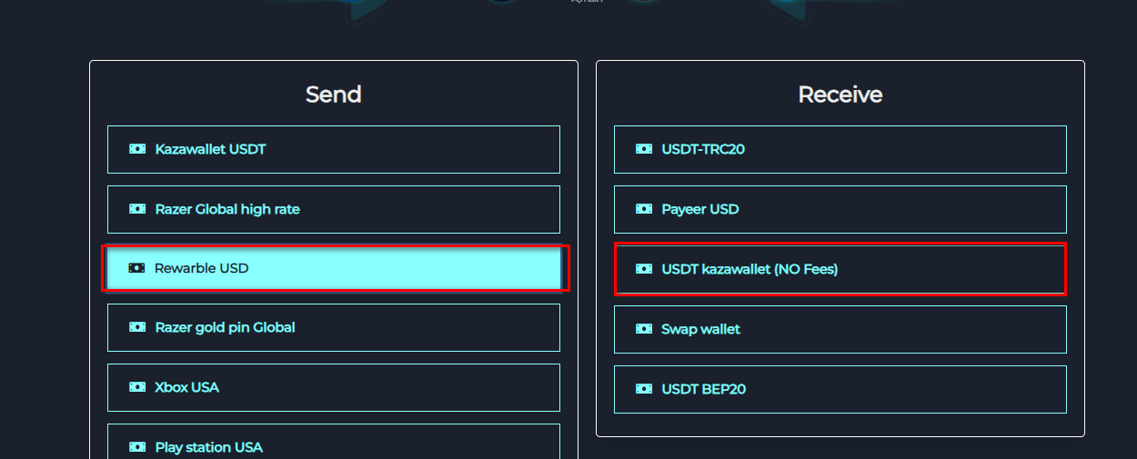 Steps to Exchange Rewarble USD Balance to USDT Kazawallet