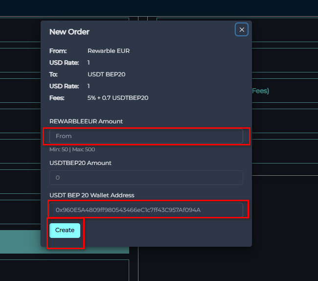 Steps to Exchange Rewarble EUR Balance to USDT-BEP20