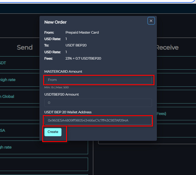 Steps to Exchange Prepaid Mastercard Balance to USDT-BEP20 via Swapforless
