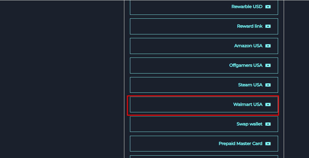 خطوات تبديل الرصيد من Walmart usa إلى USDT-TRC20 عبر Swapforless