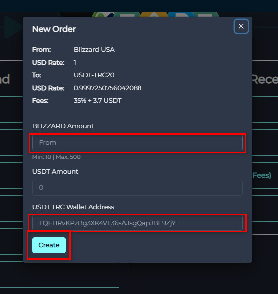 Steps to Exchange Blizzard USA Balance to USDT-TRC20 via Swapforless