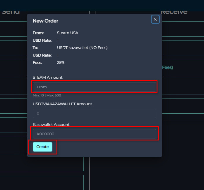 Steps to Exchange Steam USA Balance to USDT Kazawallet