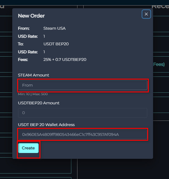 Steps to Exchange Steam USA Balance to USDT-BEP20