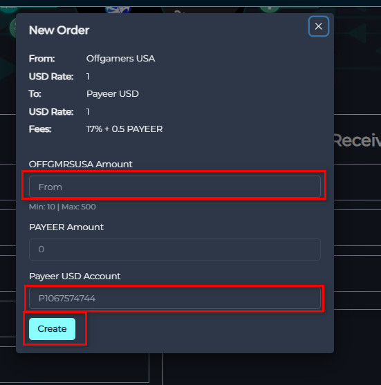 Steps to Exchange Offgamers USA Balance to Payeer USD via Swapforless
