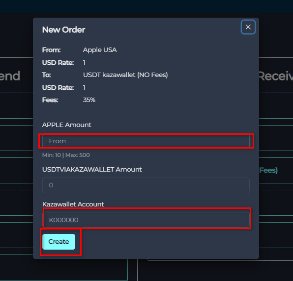 Steps to Exchange Apple USA Balance to USDT Kazawallet via Swapforless