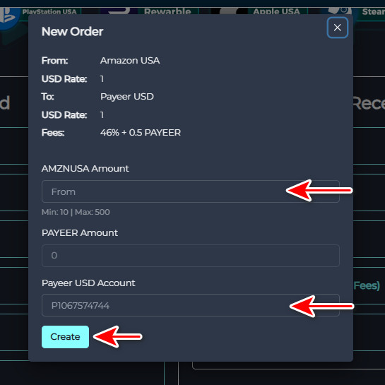 What are the Steps to exchange Amazon USA Balance to Payeer USD?