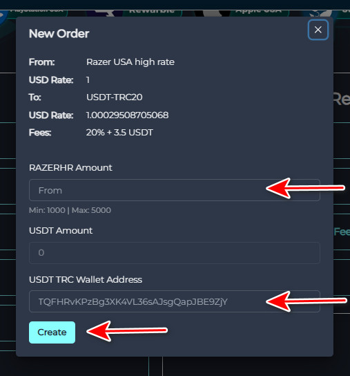 What are the Steps to Exchange Razer USA High Rate to USDT-TRC20?