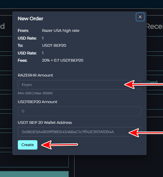 What are the Steps to Exchange Razer USA High Rate to USDT-BEP20?