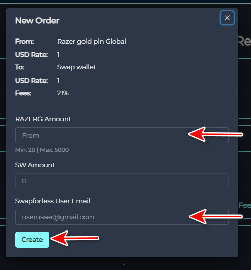 Steps to Exchange Razer Gold PIN Global to Swap Wallet