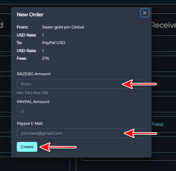 What are the Steps to Exchange Razer Gold PIN Global to PayPal USD?