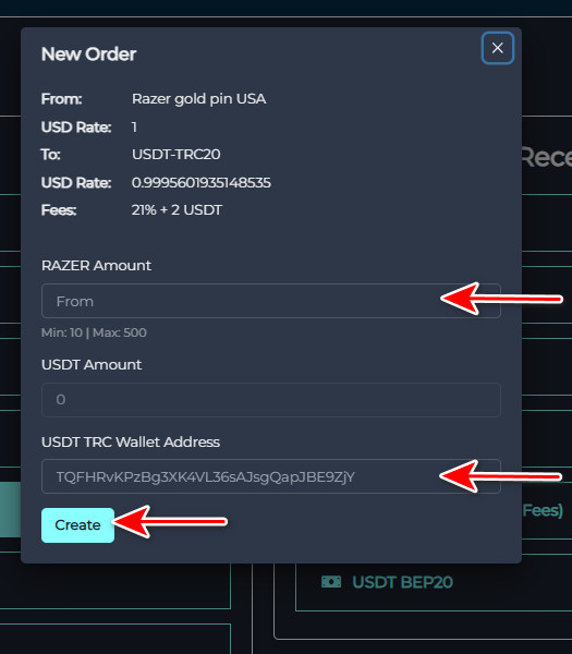 Steps to Exchange Razer Gold PIN USA to USDT-TRC20