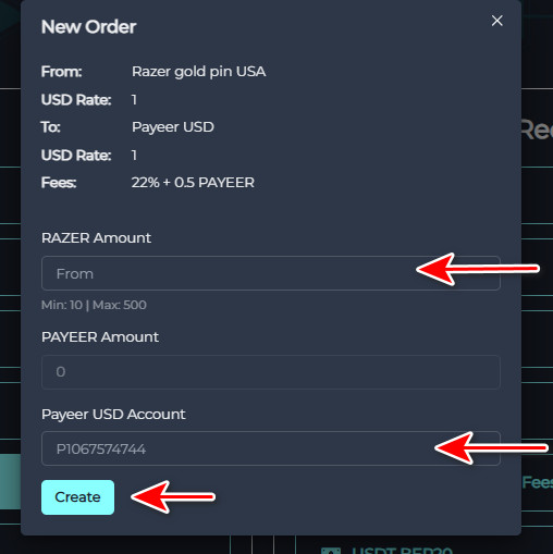 Steps to Exchange Razer Gold PIN USA to Payeer USD