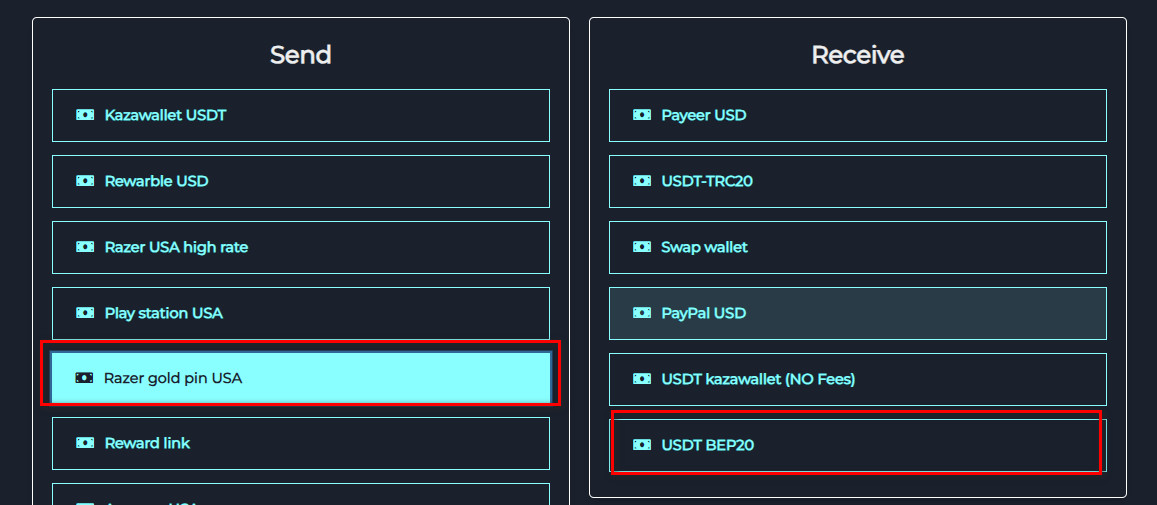 Steps to Exchange Razer Gold PIN USA to USDT-BEP20