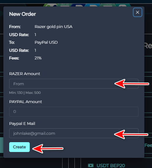Steps to Exchange Razer Gold PIN USA to PayPal USD