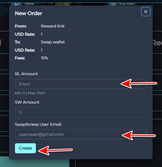 Steps to Exchange Reward Link Balance to Swap Wallet