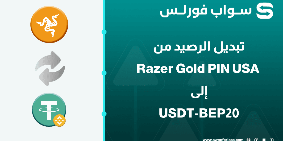 خطوات تبديل رصيد Razer Gold PIN USA إلى USDT-BEP20