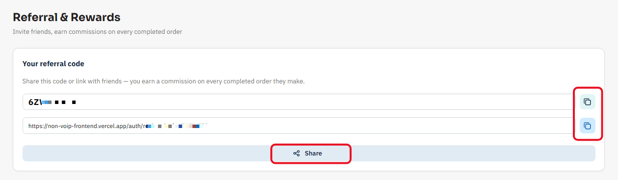 Available Sharing Options