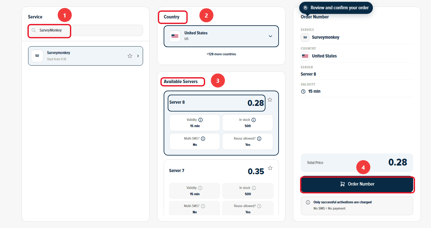 How to get a US number for SurveyMonkey from Non-VoIP