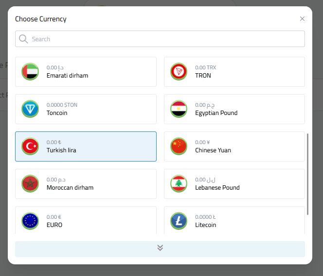 Choose Currency