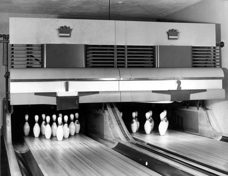 The two automatic bowling lanes in the West Wing of the White House in 1948