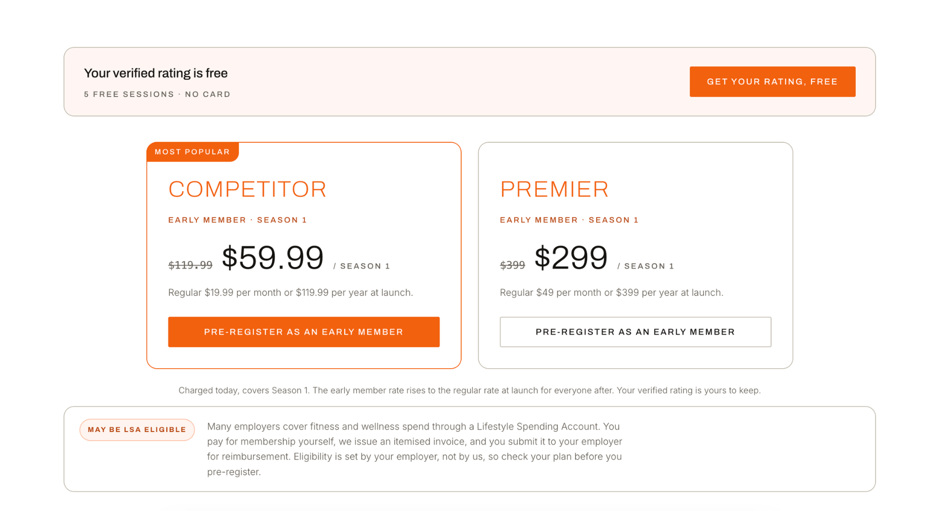 Screenshot form World Bowling League webpage telling about the subscription