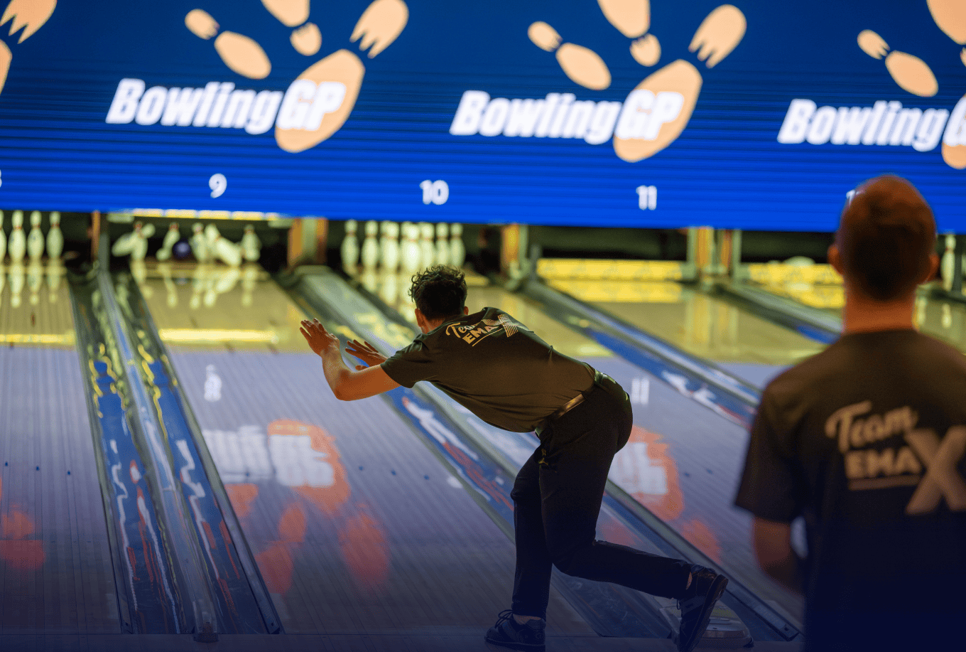 A bowling player making a strike shot at the BowlingGP bowling tournament 