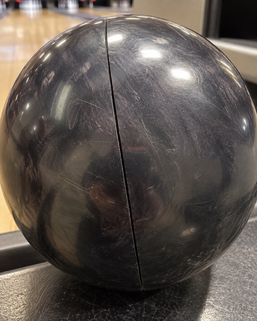 Cracked bowling ball