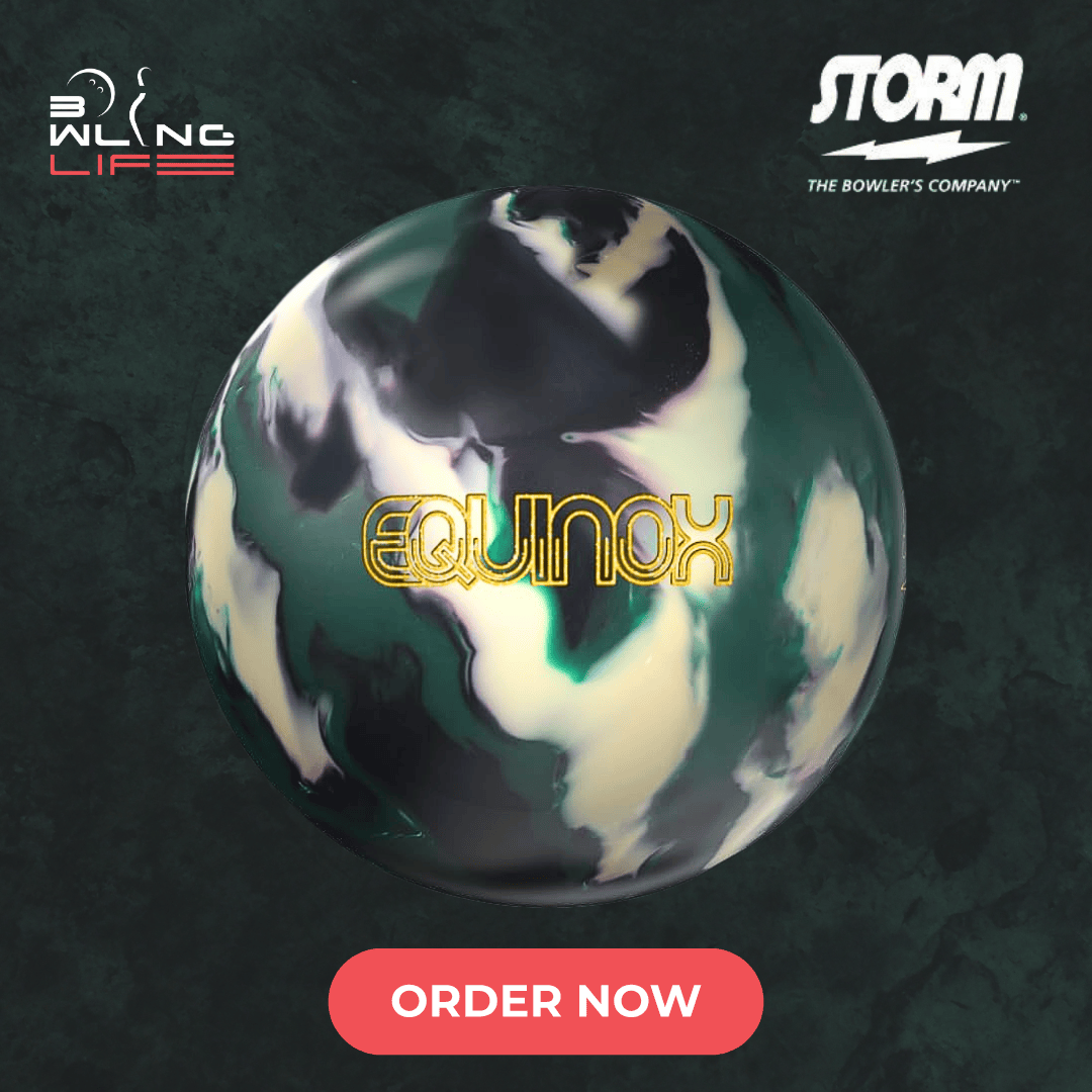 Storm EquinoX Solid bowling ball with A2S cover and Solarion A.I. Core on heavy oil lanes