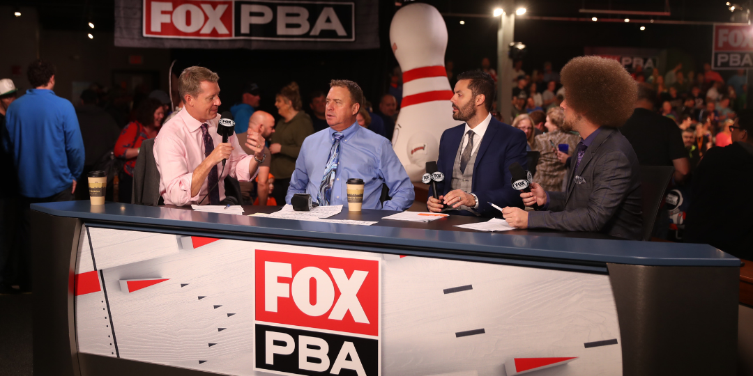 PBA Tour on FOX Sports television with live comentary of Kyle Troup, Randy Pedersen, Rob Stone, and Jason Belmonte.