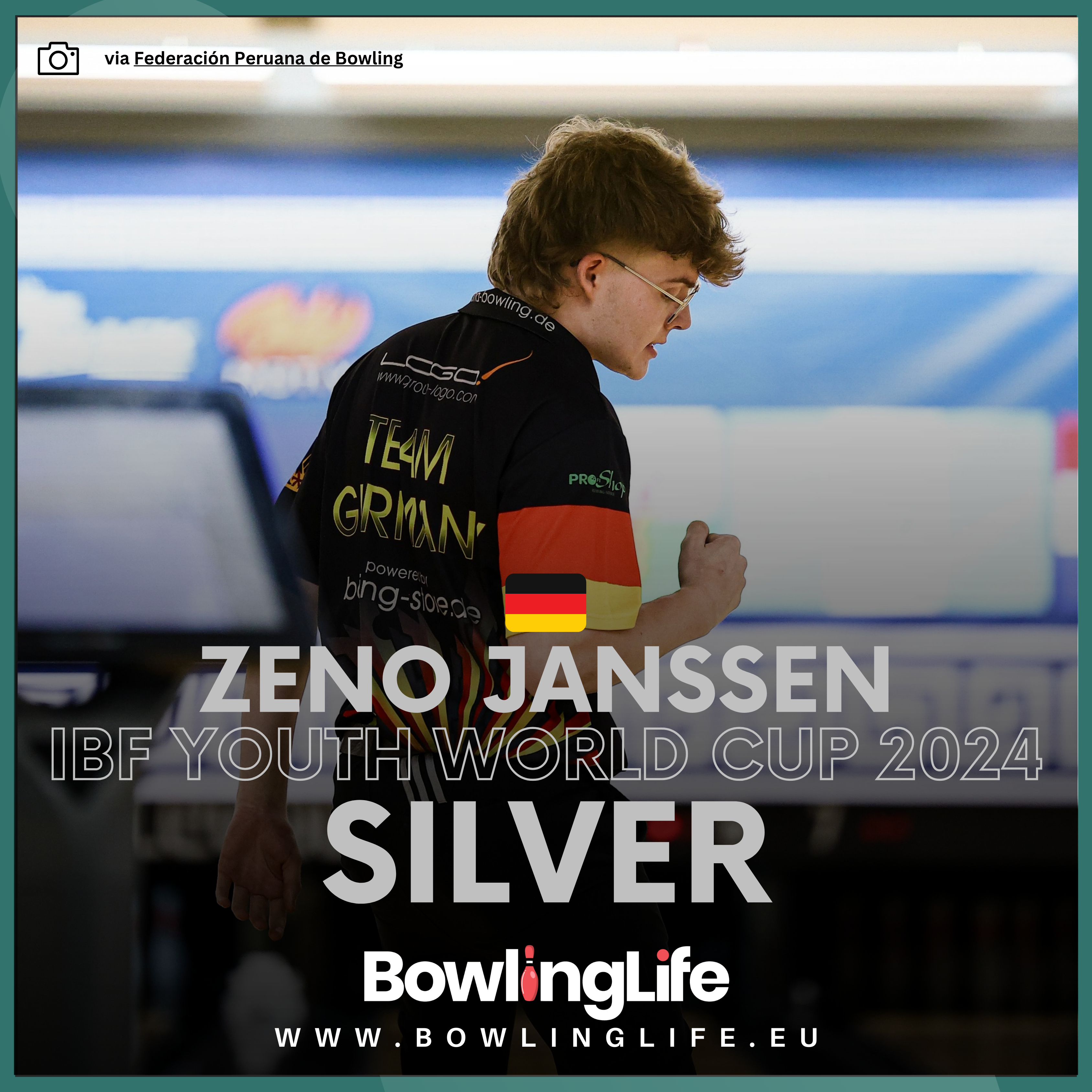 Zeno Janssen of Germany won silver at the 2024 IBF Youth World Cup in Lima, Peru