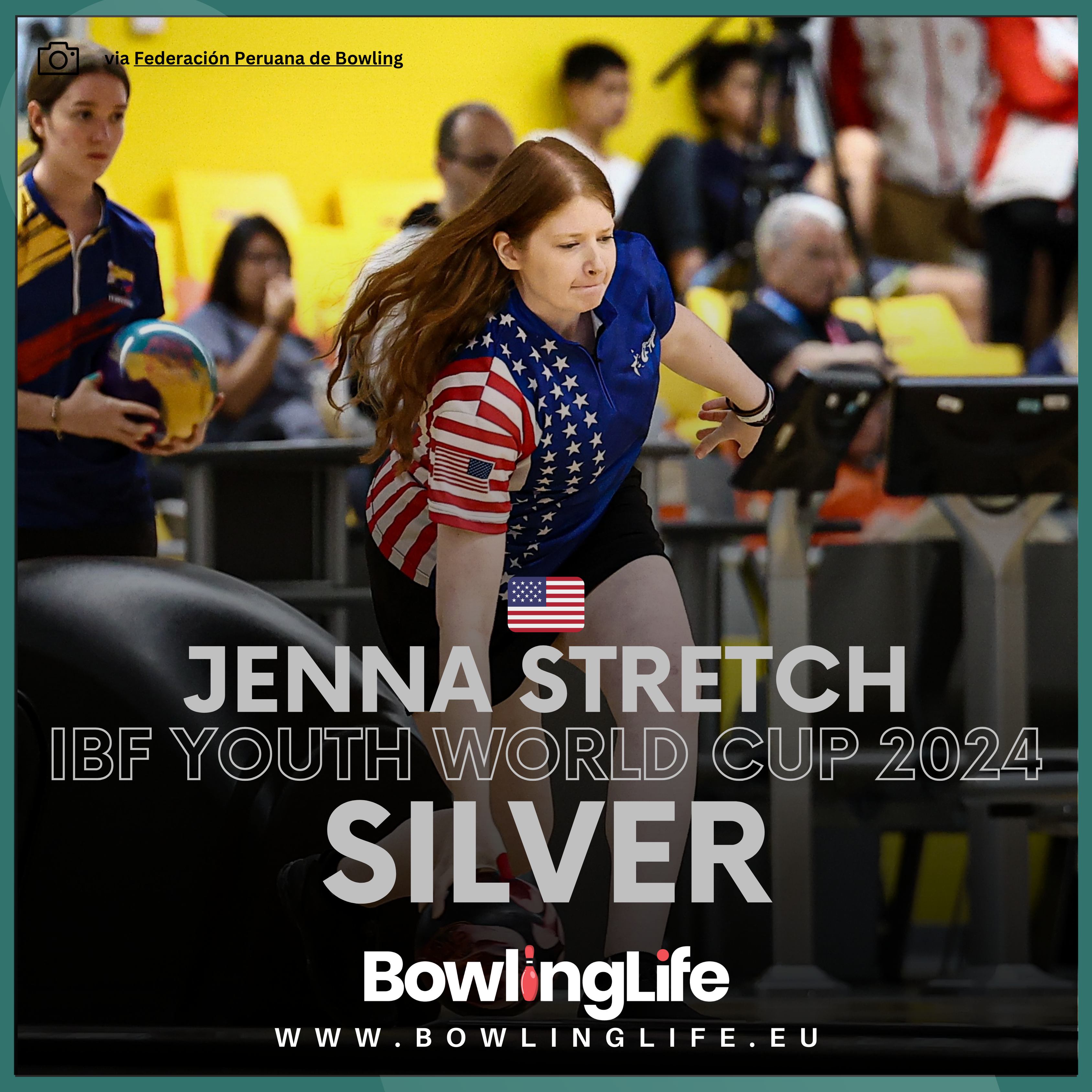 USA's Jenna Stretch won silver at the 2024 IBF Youth World Cup in Lima, Peru