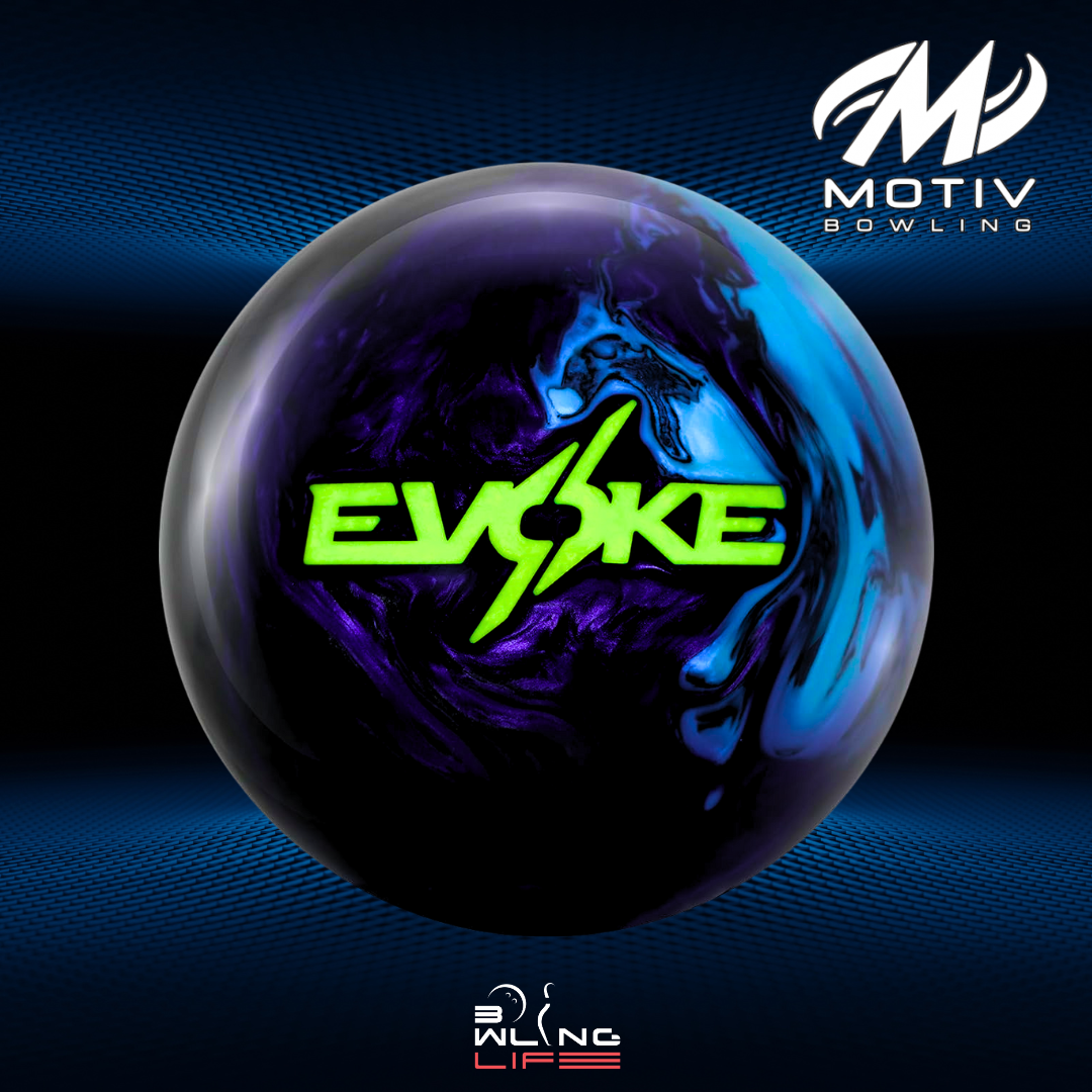 Motiv Evoke Hysteria Bowling Ball Review with Propulsion MXV Pearl Reactive coverstock and Overload asymmetric core, designed for medium to heavy oil conditions.