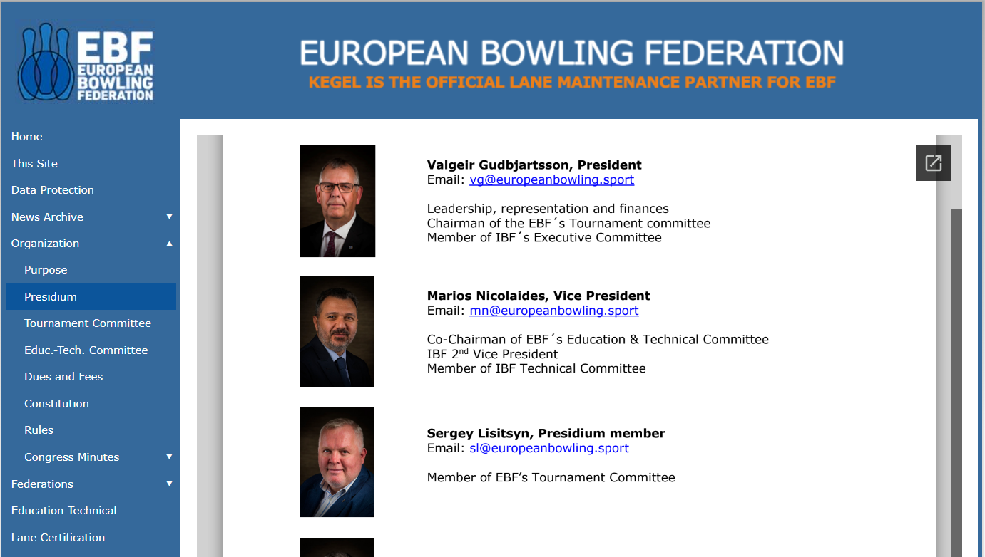EBF Webpage Lisitsyn presidium member