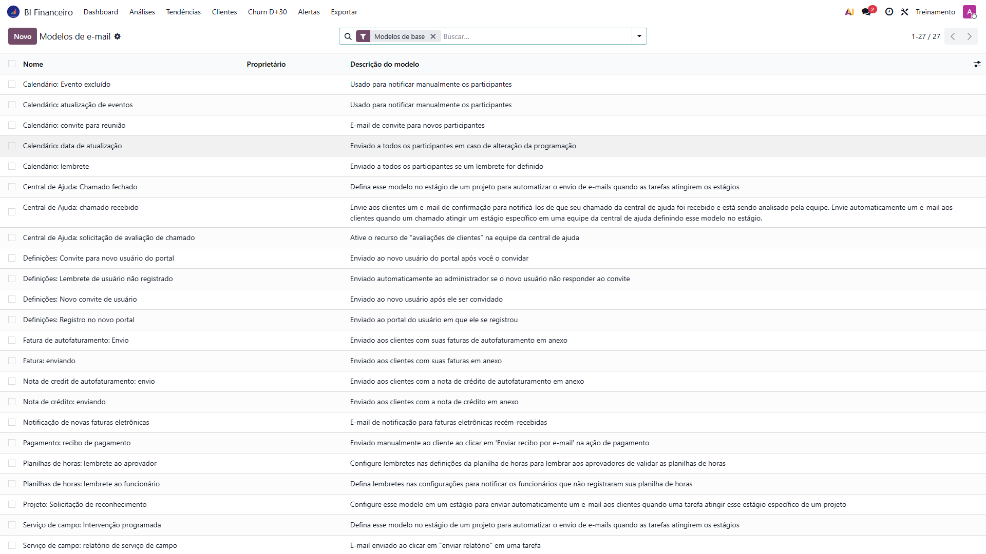 Templates de Comunicacao