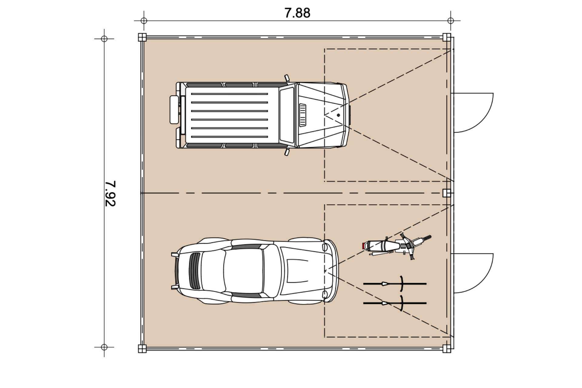 Lagereinheit Typ A - Doppeleinheit Grundriss