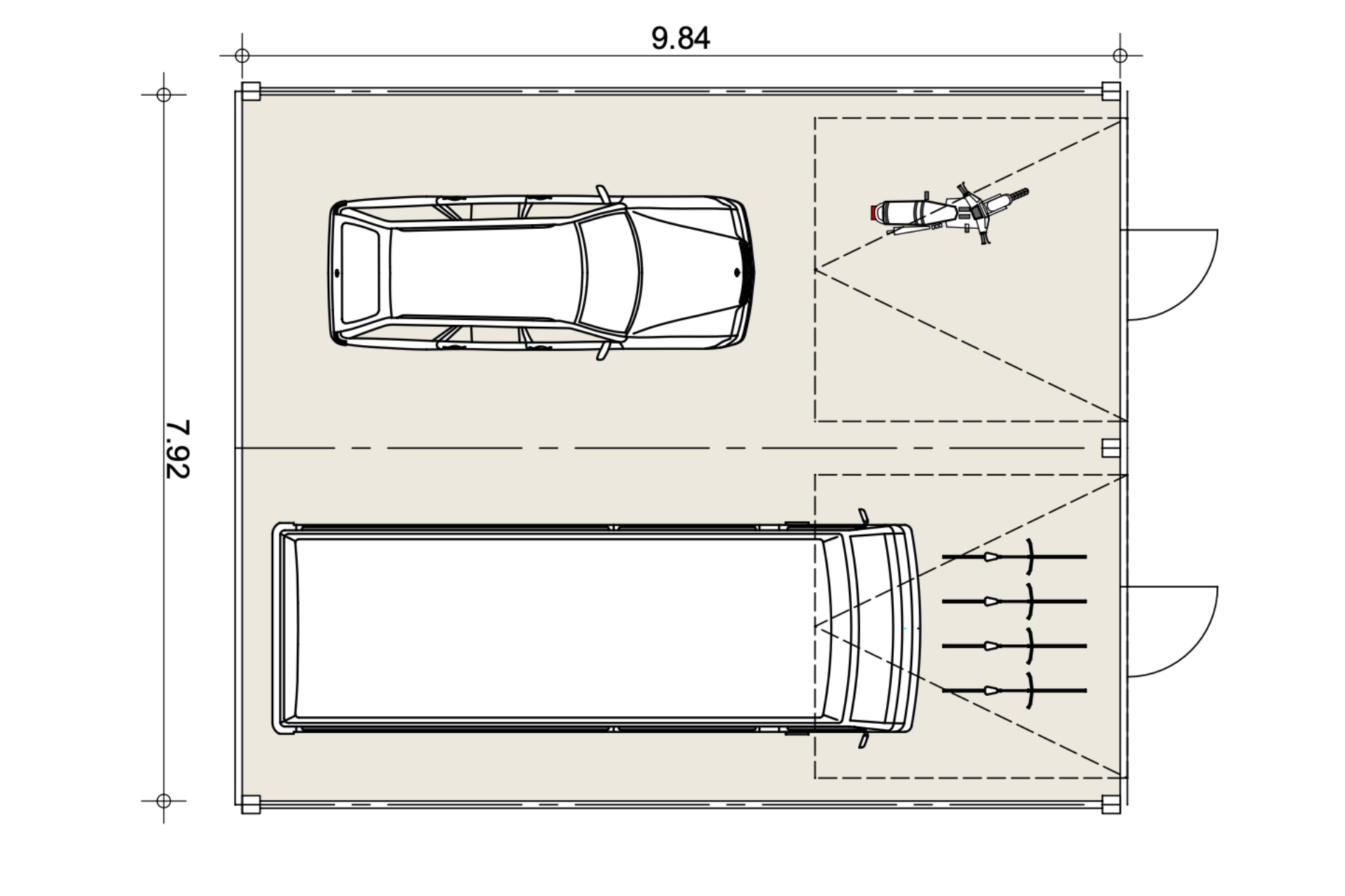 Lagereinheit Typ B - Doppeleinheit Grundriss