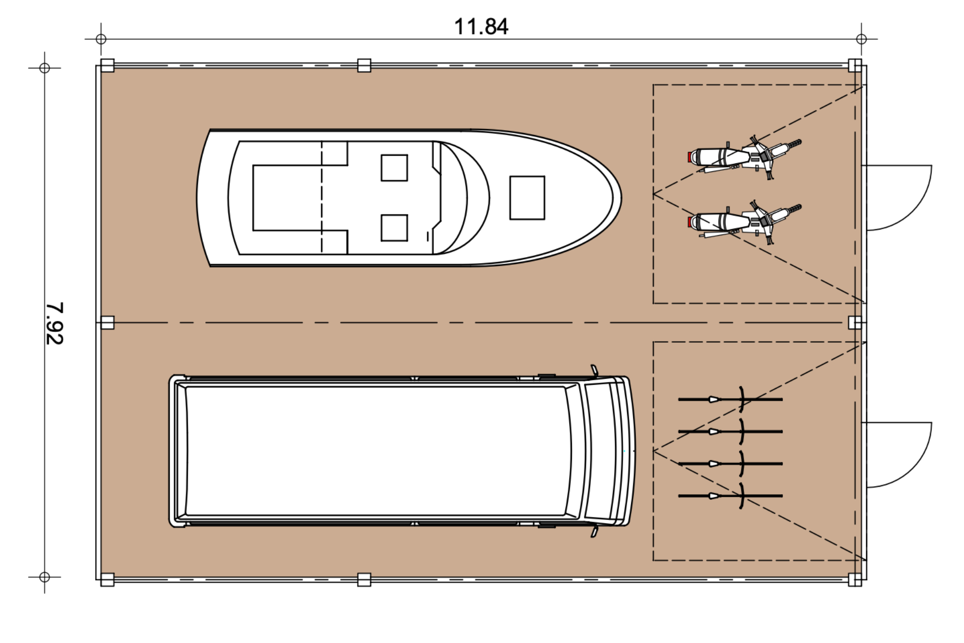 Lagereinheit Typ C - Doppeleinheit Grundriss
