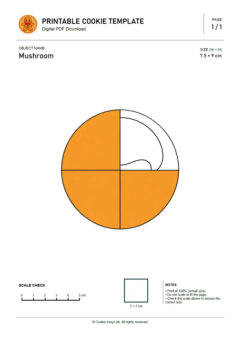Mooshroom printable PDF template preview